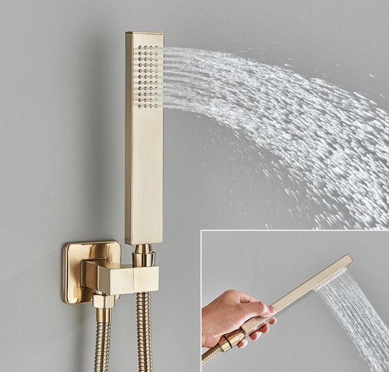 SaniSupreme® La Paz Douche de plafond encastrée Douche à effet de pluie avec éclairage LED et fonction cascade