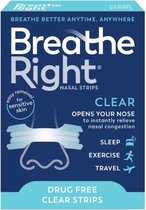 Breathe Right Anti Snurk Neusstrips - Neusspreider - Anti Snurk Neuspleisters - Gevoelige Huid - Small/Medium 30 stuks - Transparant - Goede Nachtrust - Huidvriendelijk - Ideaal bij Verkoudheid en Allergieën