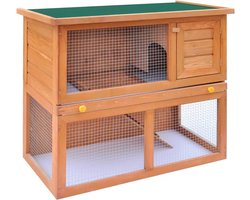 Collox Konijnenhok - Ren - Voor buiten - Kooi - Waterdicht dak - Met uittreklade voor eenvoudig onderhoud - 90x35x80 cm - Hout