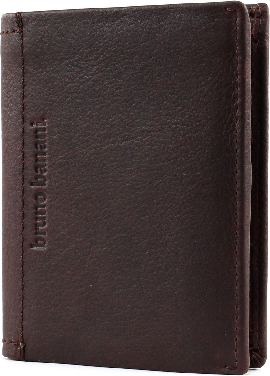 bruno banani Leren Portemonnee Arizona Wallet High with Flap Brown Bruine