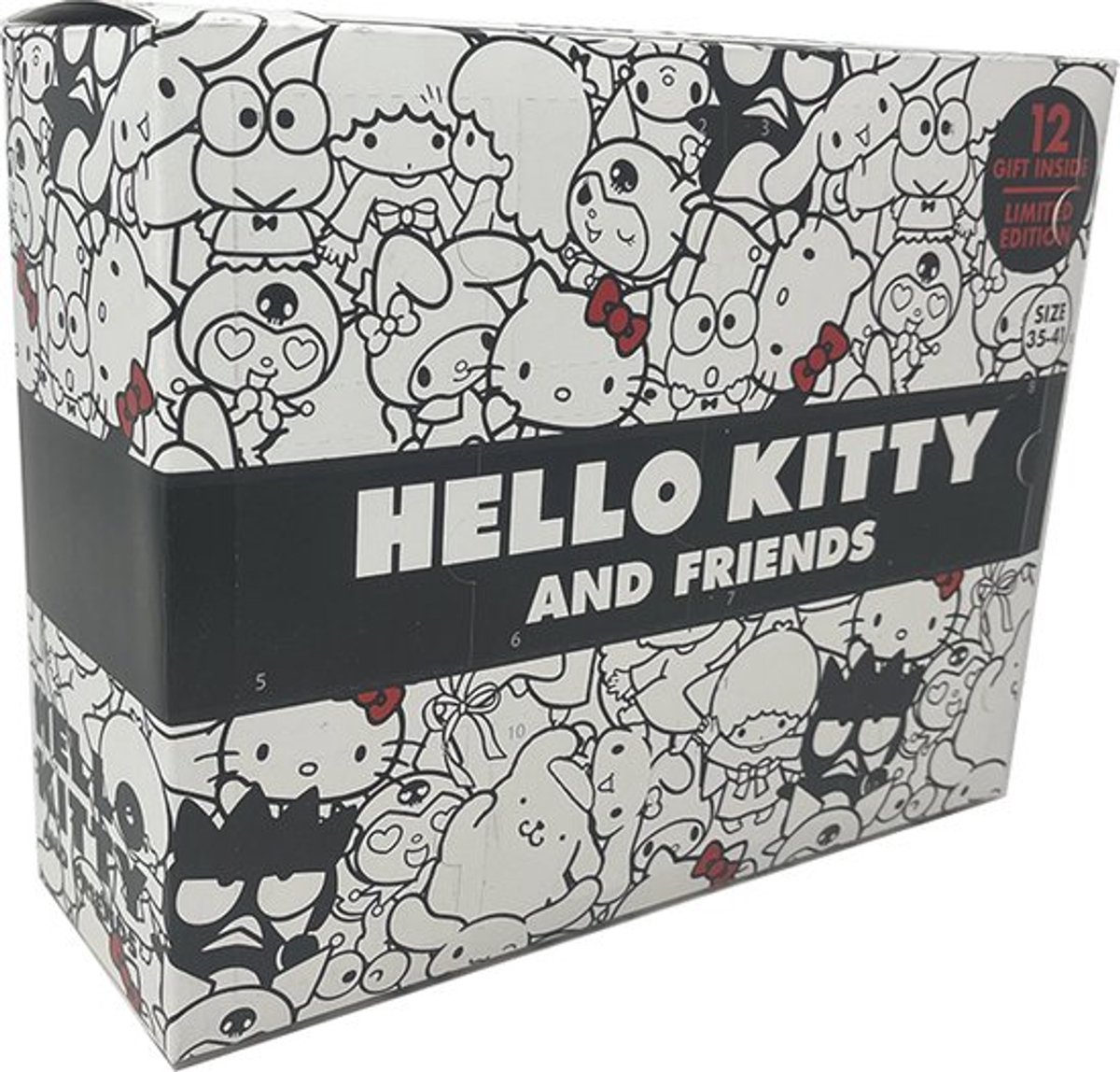 Hello Kitty And Friends - Sokken in Cadeau Box - Geschenk Verpakking - 12 paar - Maat 35 - 41
