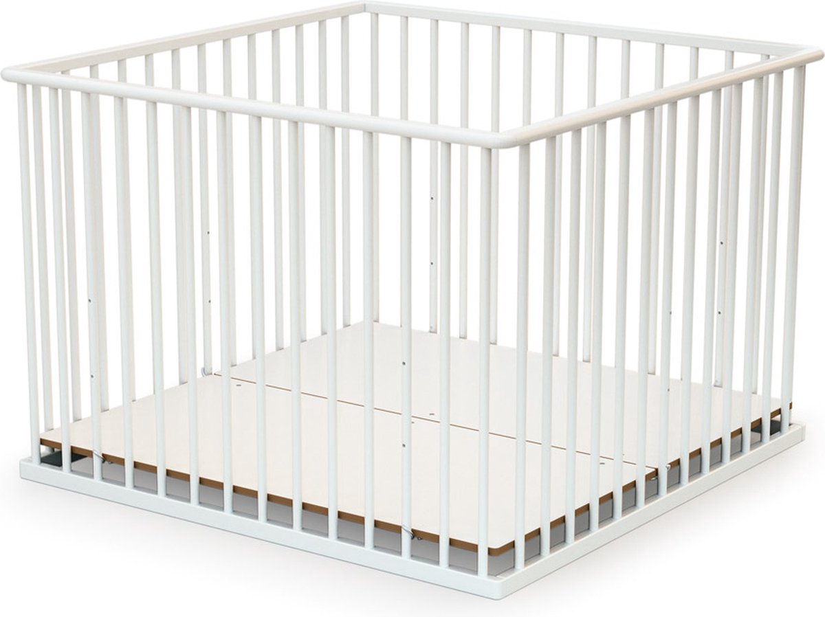 WEBABY- Houten kinderbox Wit 100 x 100 cm CUBO