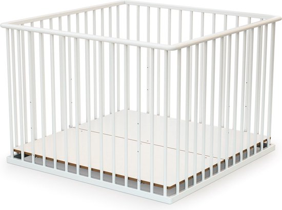 WEBABY- Houten kinderbox Wit 100 x 100 cm CUBO