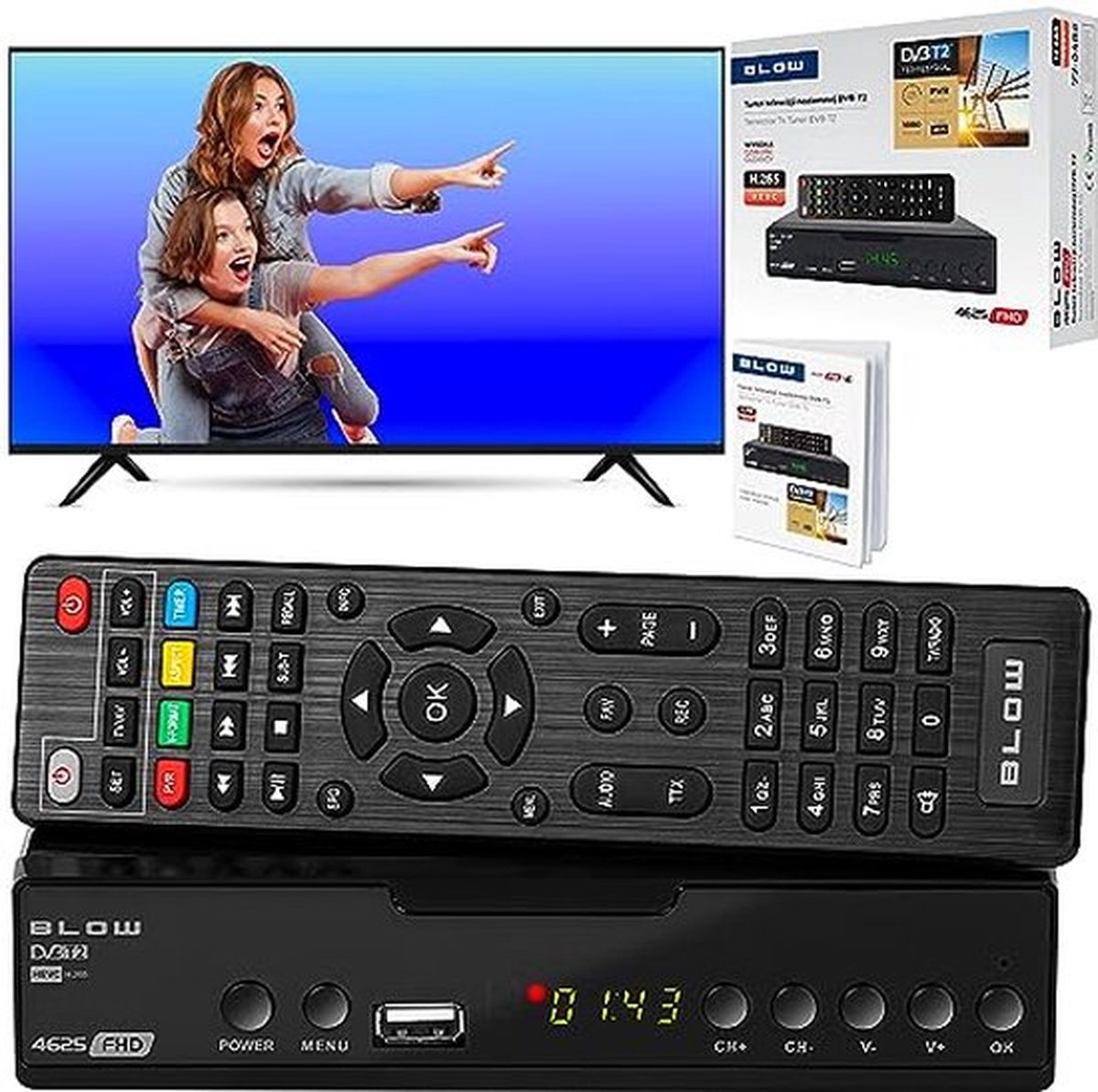 DVB-T2 decoder BLOW 4625FHD H.265 H.265 V2 Tuner