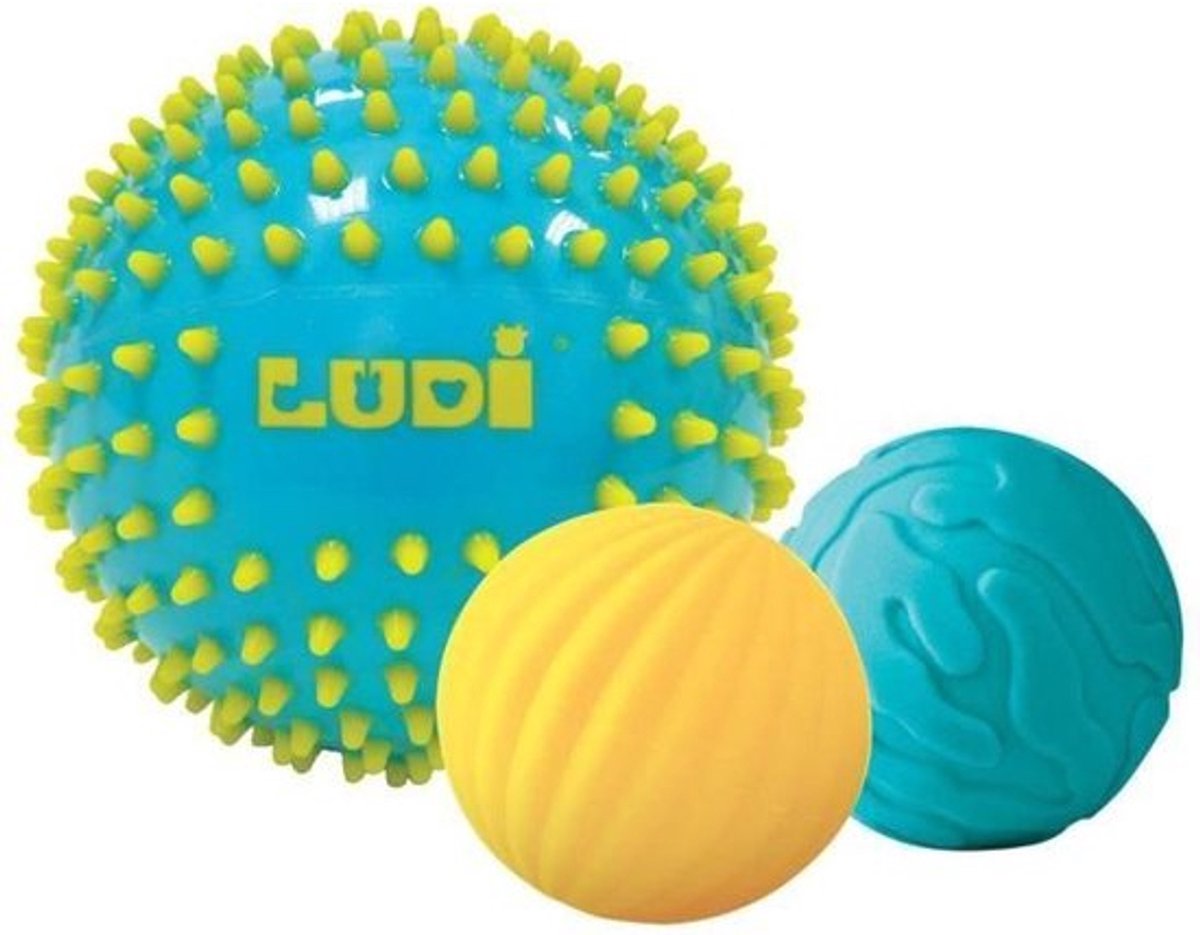 Ludi sensorische ballenset - blauw, 3 stuks (LU30021)