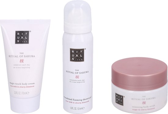 Rituals Sakura Trial Set - 3 Calming Bestsellers Pakket Shower Gel+body Scrub+body Cream 3ml