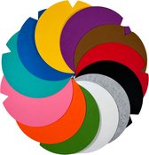 Vloerankers rond 30 cm met kijkrichting – set van 12 – vilt – voor systemisch werk en opstellingen