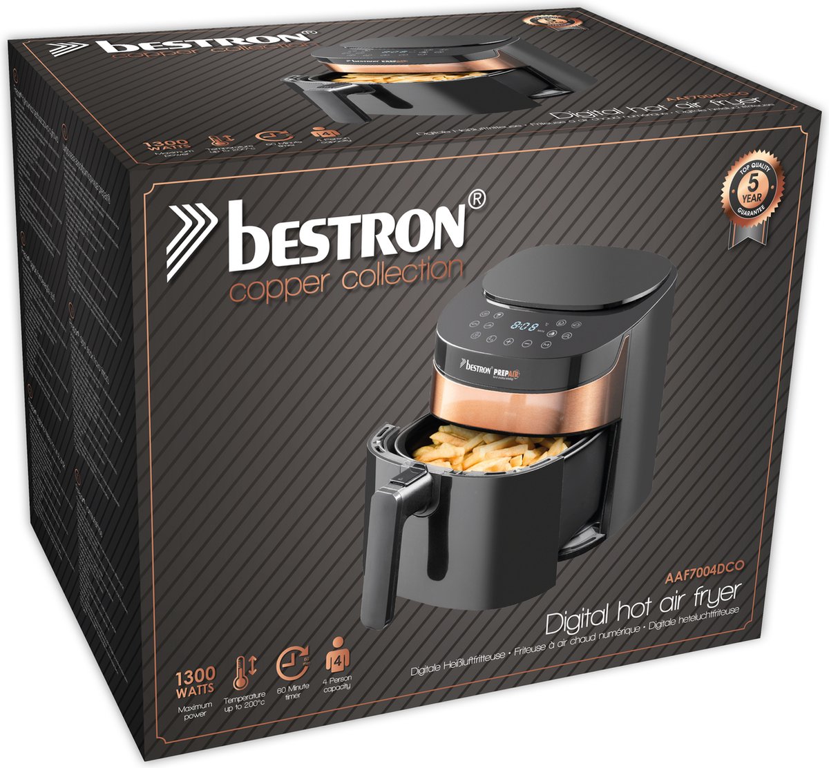 Bestron AAF7004DCO Airfryer met Dubbele Lade 4L - afbeelding 3