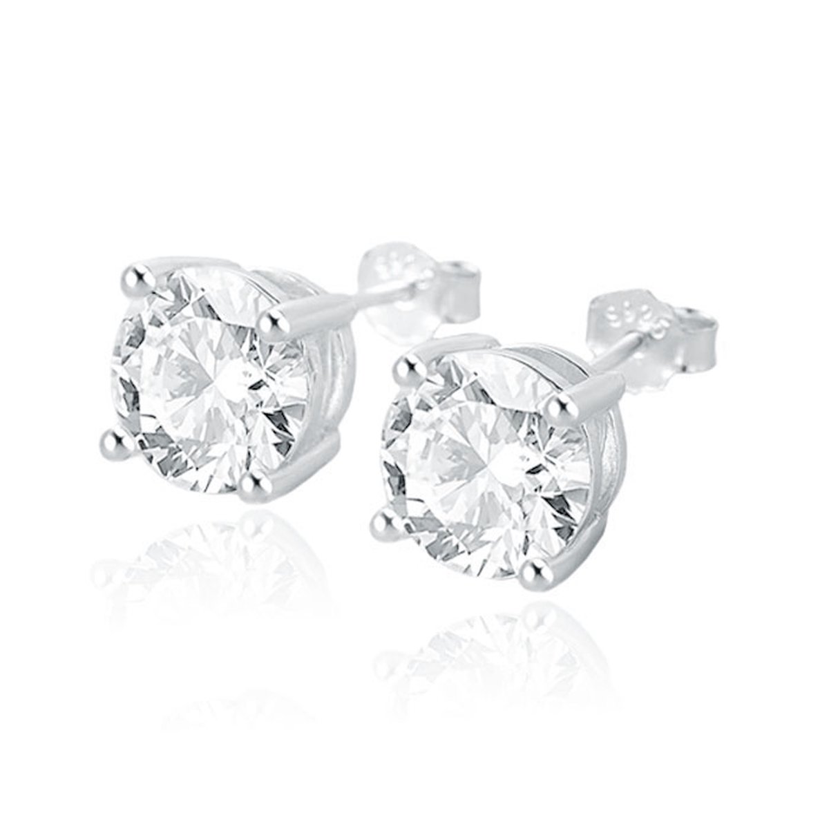 Elenza .925 Zilveren Studs met Zirconia – 8mm