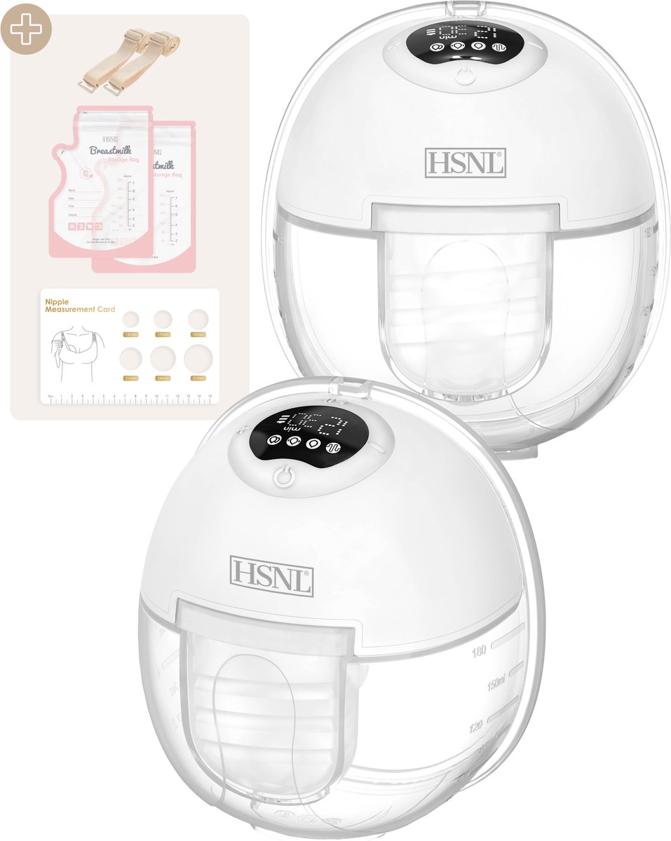 Goedkoopste HSNL® Luxe Elektrische Borstkolf - Handsfree Borstkolf - Dubbele Kolf - Borstkolf - Draadloze borstkolf - BPA Vrij -Inclusief Melkopvangzakjes