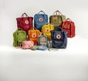 Collectie Fjällräven Kånken rugzakken in verschillende kleuren.