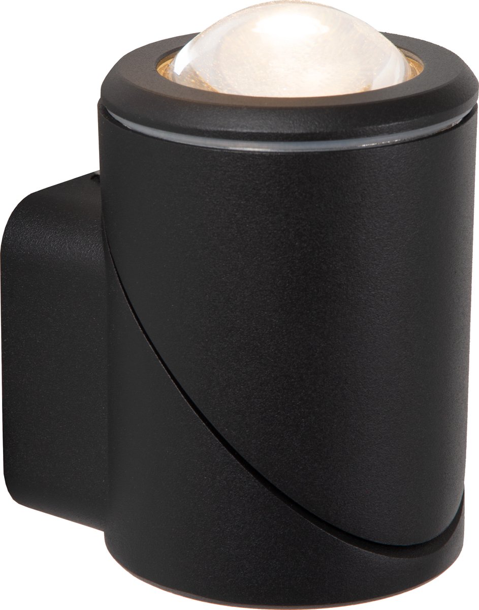 Lucide ERIN - Wandspot / Wandlamp Binnen/Buiten - LED - 1x5W 2700K - IP65 - Zwart