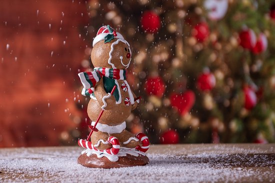 Clayre & Eef Figure de Noël Bonhomme en pain d‘épice 12x11x21 cm Marron Plastique