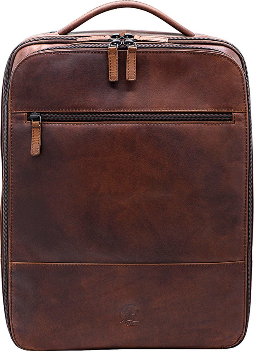 Pylos59 Laptoprugzak / Werktas / Rugtas - 15.6 inch - Leer - Buff Oily - Bruin