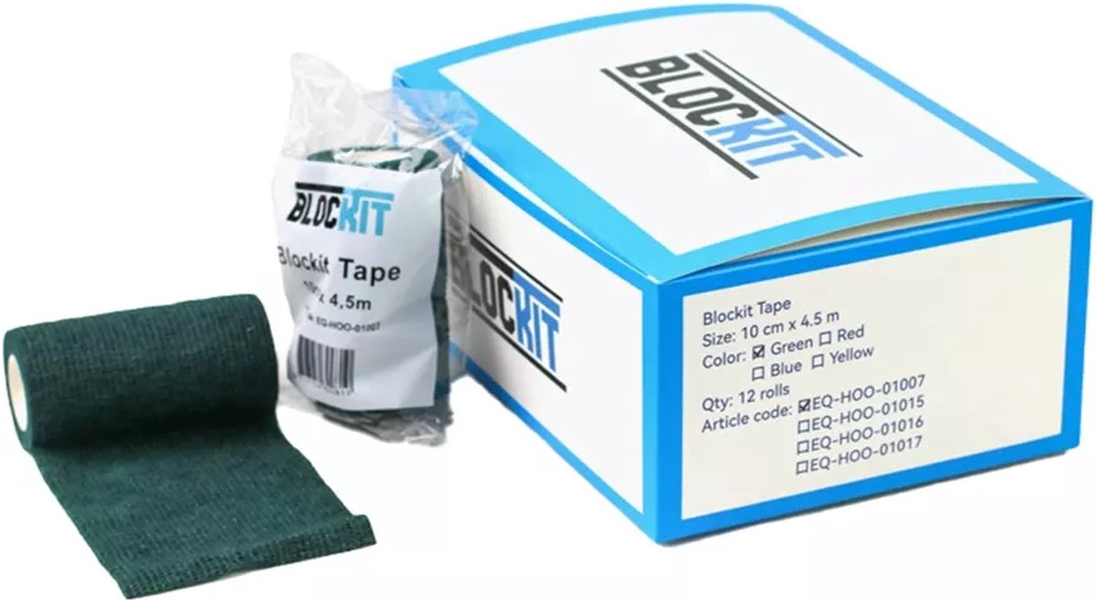 Blockit Klauwtape 10cmx4.5m 12 rol groen