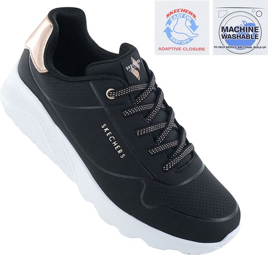 Skechers Uno Lite meisjes sneakers zwart goud - Maat 36 - Extra comfort - Memory Foam