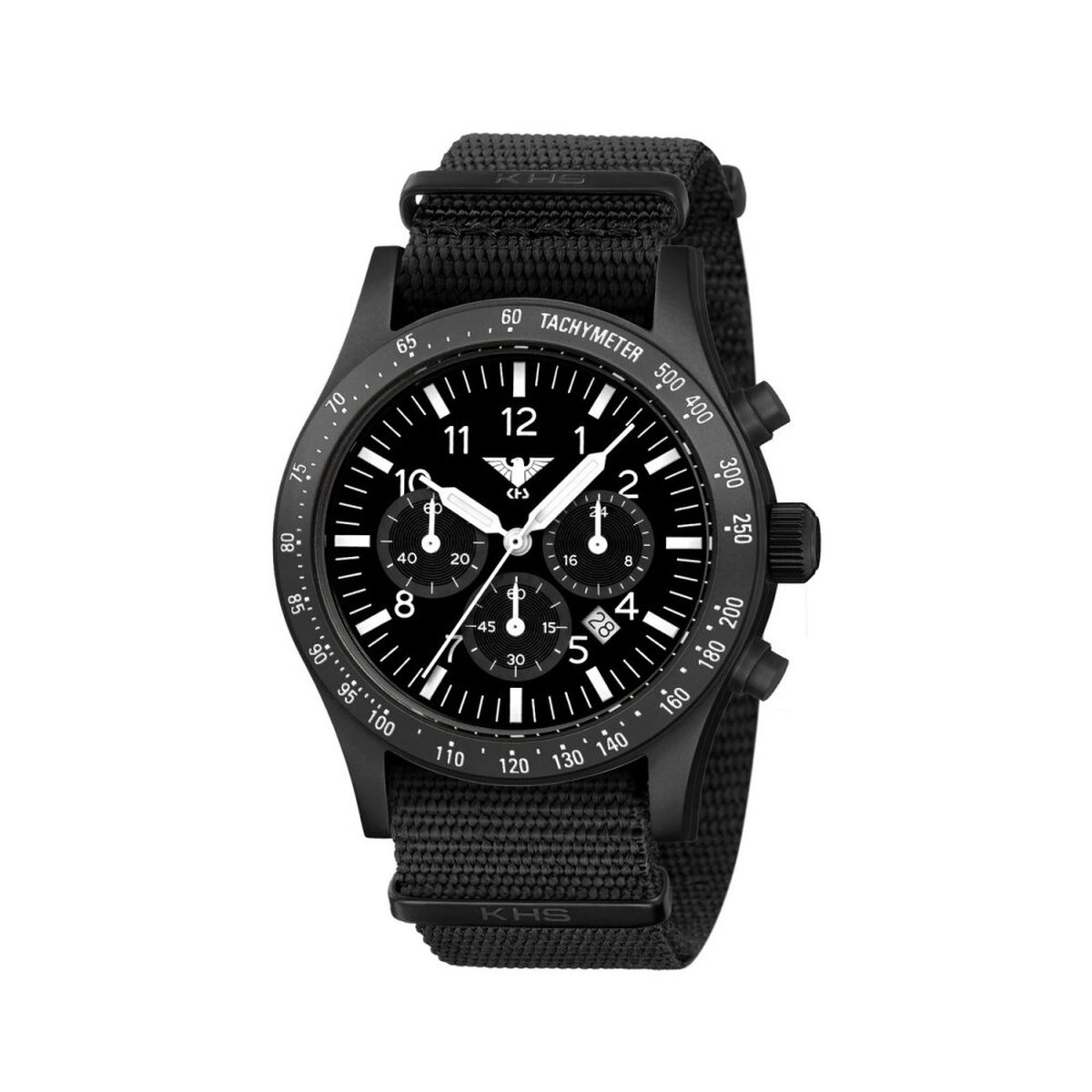 KHS - KHS.PLABSSC.NB - Polshorloge - Heren - Solar - PLATOON Black Steel Solar Chronograph