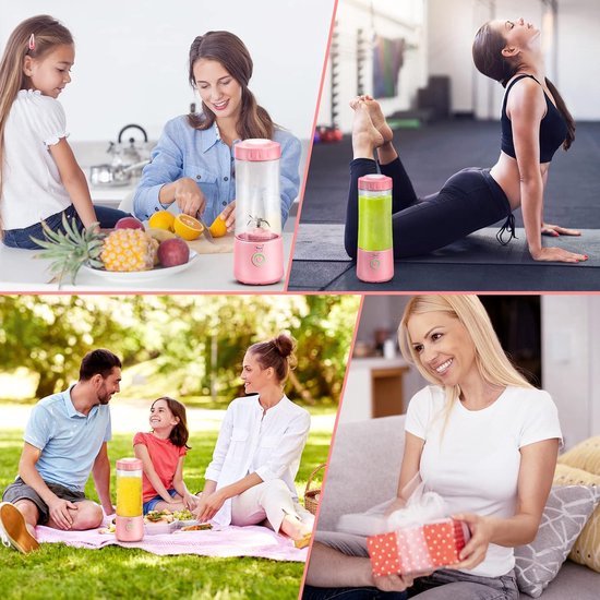 Draagbare Blender voor Verse Smoothies en Shakes - Krachtige Personal Smoothie Maker - Compact en Draagbaar Design - Makkelijk te Reinigen - Veilig in Gebruik - Ideaal voor Thuis en Onderweg — afbeelding 4