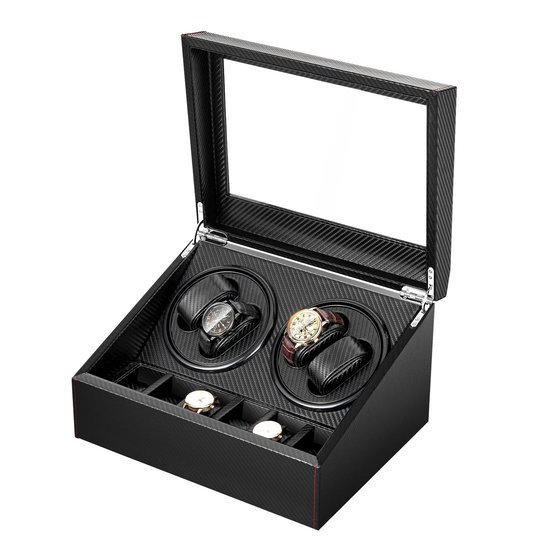2 rotatierodi] FRUCASE PU-watchwinder voor automatische horloges Horlogedoos kan worden geserializiseerd