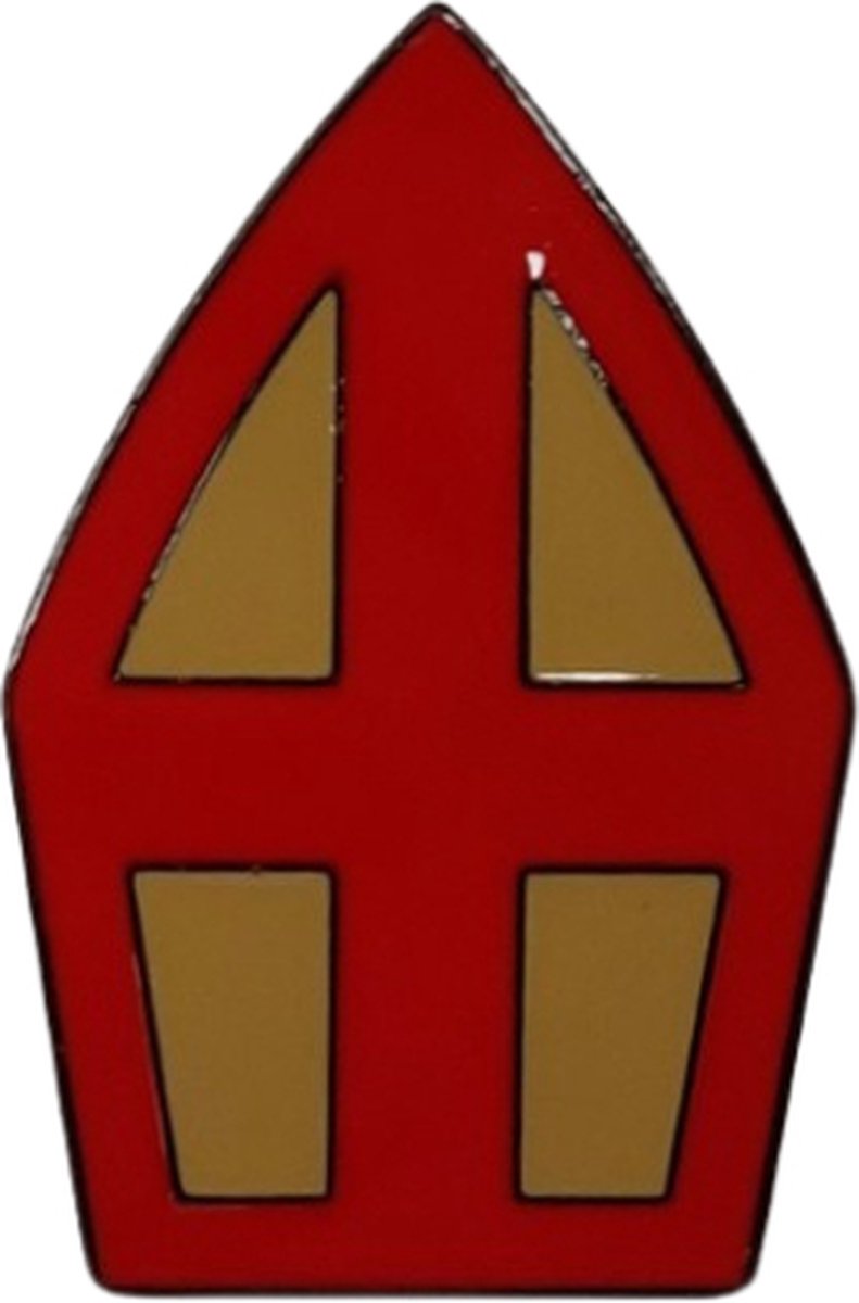 Sinterklaas Button - Mijter - Rood/Goud