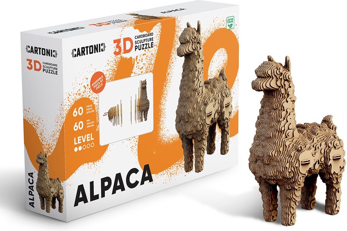 CARTONIC Alpaca  3D puzzel Speelgoed  DIY Creatief  Karton  Voor kinderen en volwassenen