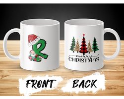 Kerstmis Mokken met R letter, Kerstman Mokken, Retro Kerstmis Decor, Feestelijke Koffie Mok, Vakantie Geschenken, Kerst Thema Drinkware