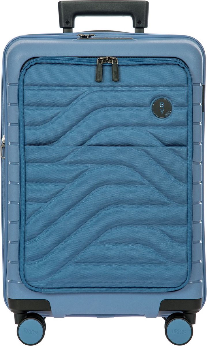 BRIC'S met laptopvak Ulisse Cabin Trolley Expandable 39 L Grey Blue Blauw 55cm
