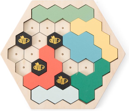 BS Toys Houten Puzzel Spel Bijtjezzz - 43-delig - Hout - Educatief Speelgoed - Bordspel - Vanaf 8 Jaar