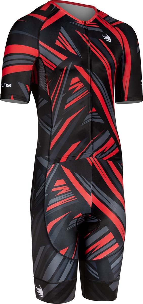 BTTLNS trisuit - triathlon pak - trisuit korte mouw heren - Typhon 2.0 OBLIQUE - zwart-rood - XS