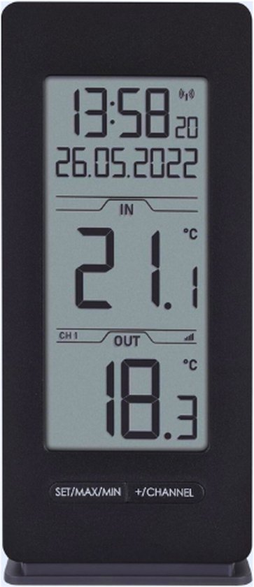 Granit Klok LCD-klok, maanstanden, tijd-, binnentemperatuur- en