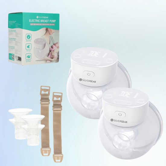 Silvergear Elektrische Borstkolf - Combideal 2x Borstkolf - Handsfree Borstkolf - Baby Spullen - Wit van Silvergear — afbeelding 5