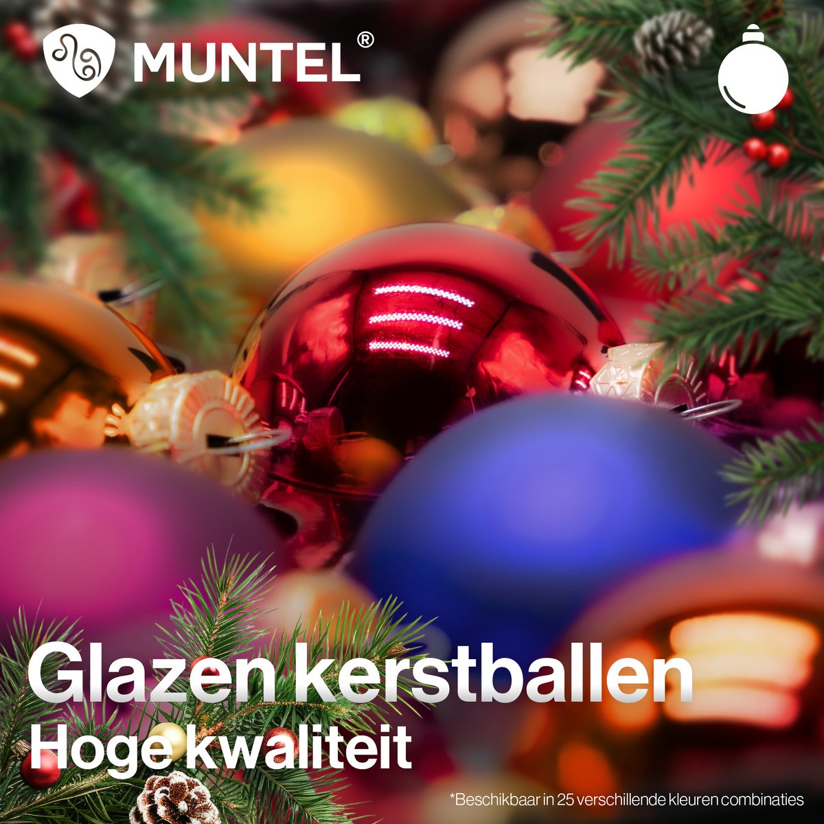 Muntel® Kerstballen - Glas - 30 Stuks - Mat - Goud - 57 mm – foto 4
