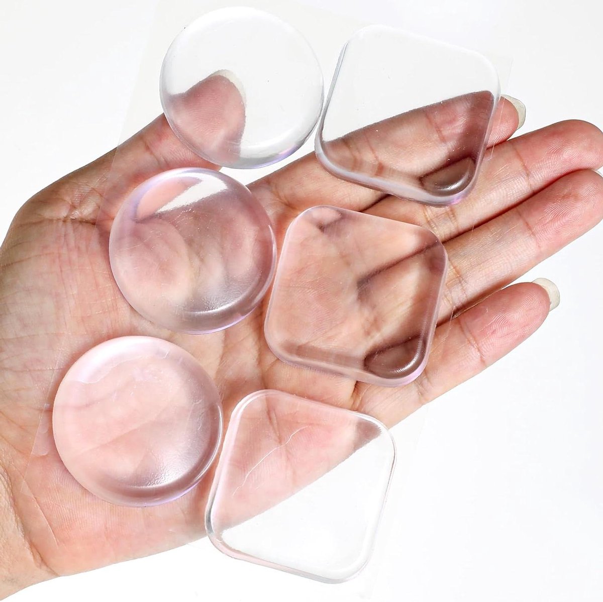 Transparante zelfklevende deurstopper - 6 stuks siliconen aanslagbuffers 42 mm - rond vierkant - rubber - stille deurgreep - wandbescherming - deurbuffer voor deuren muren glazen oppervlakken