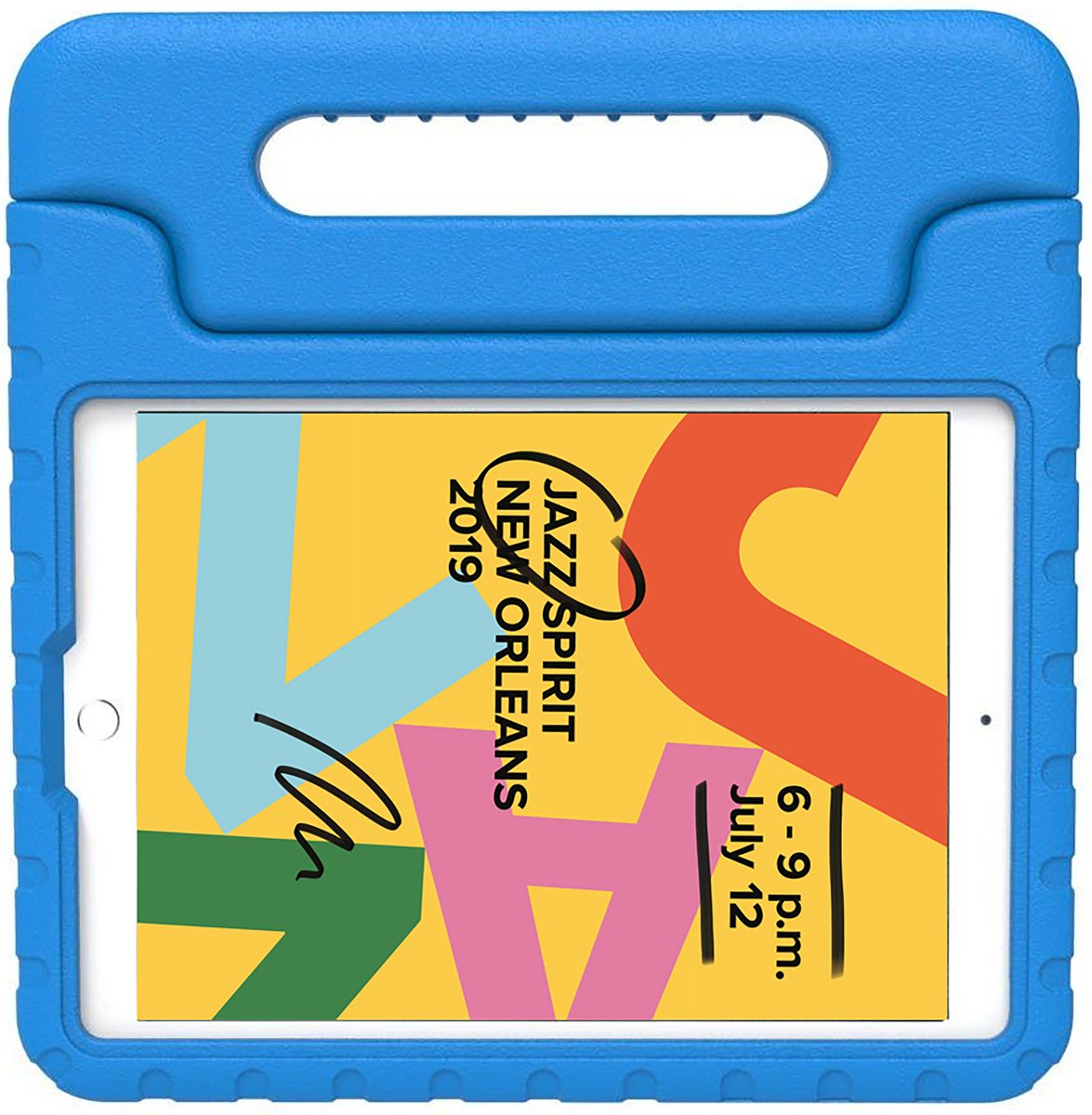 Cazy tablet Hoes Kinderen geschikt voor iPad 9e generatie (2021) 10.2 inch / 8e generatie (2020) 10.2 inch / 7e generatie (2019) 10.2 inch - Kinderhoes Tablet Classic - Blauw