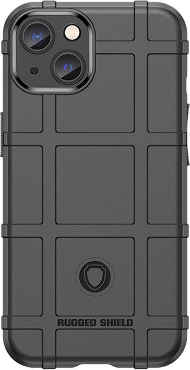 MobyDefend Hoesje - Geschikt voor iPhone 14 - Rugged Shield TPU Backcover - Zwart