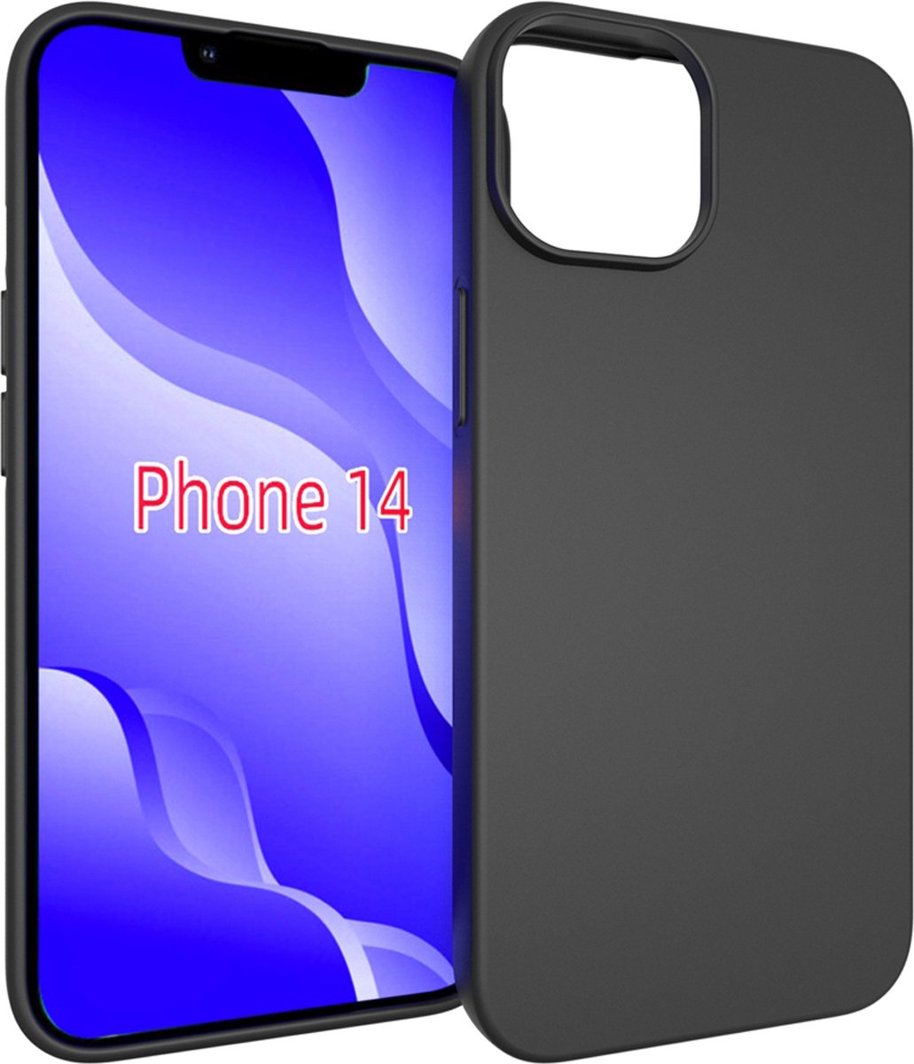 MobyDefend Hoesje - Geschikt voor iPhone 14 - TPU Backcover - Mat Zwart