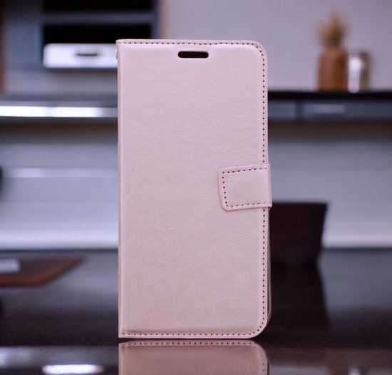 Bookcase Convient pour : Samsung Galaxy A16 - Or rose - étui portefeuille - Couverture de livre + 1x film de protection d'écran