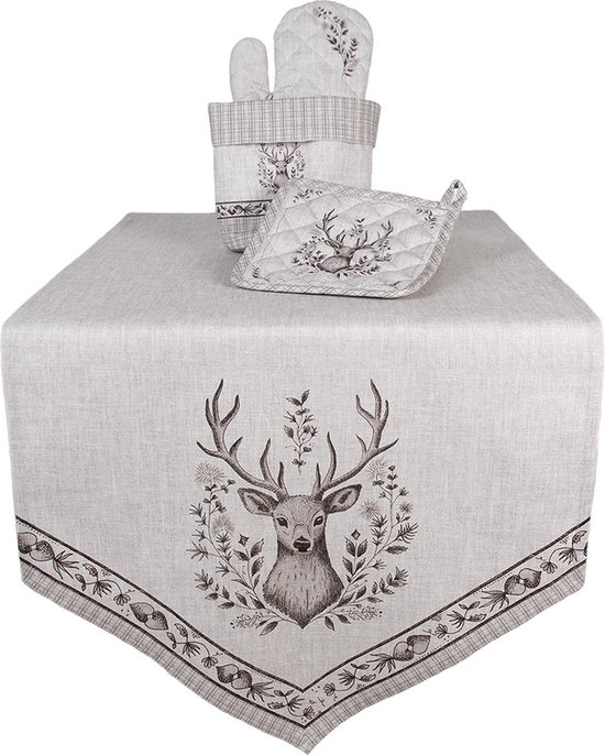 Clayre & Eef Manique 20x20 cm Beige Coton Cerf