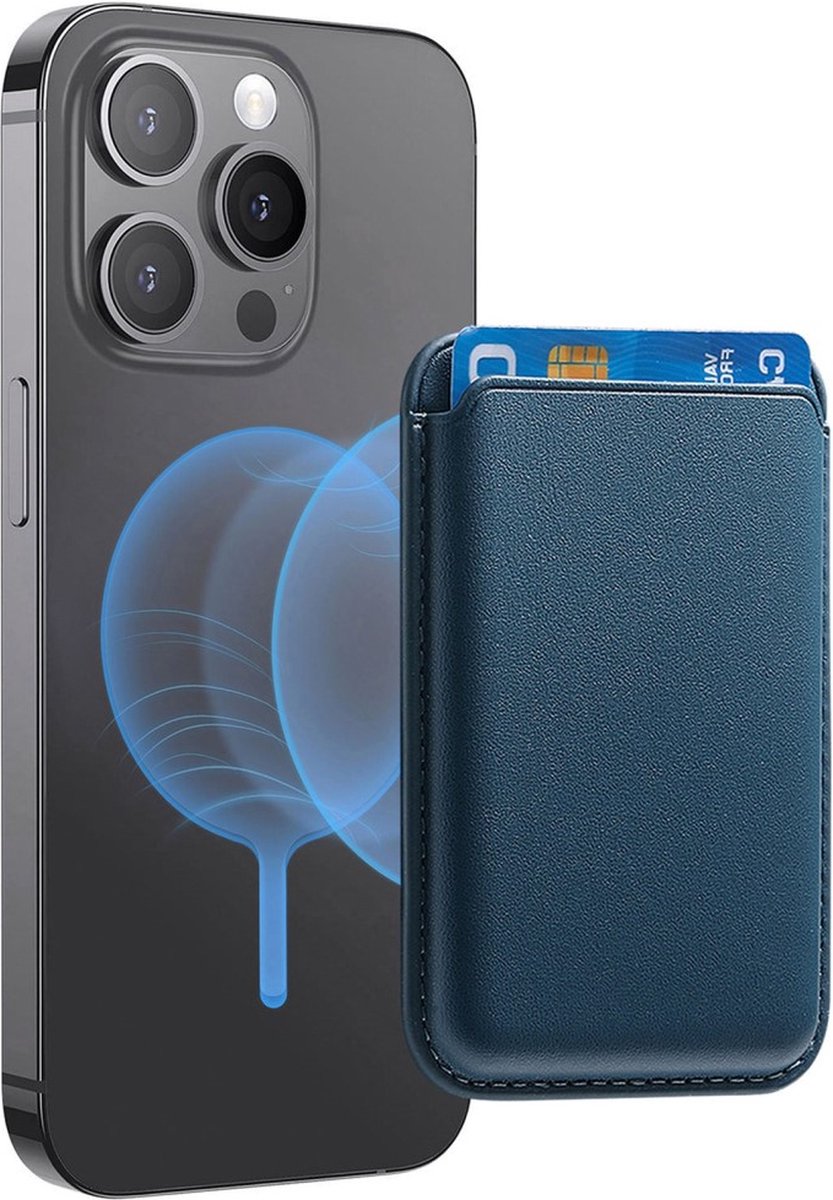 Peachy Magnetische pashouder geschikt voor iPhone met MagSafe Card Holder Wallet - Blauw