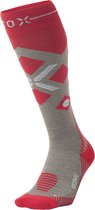 STOX Energy Socks Skisokken Dames - Compressiekousen - Merino Wol Sokken Taupe Rood - Ski & Snowboard Compressie Sokken - Maat S: 36-38 - 1 Paar