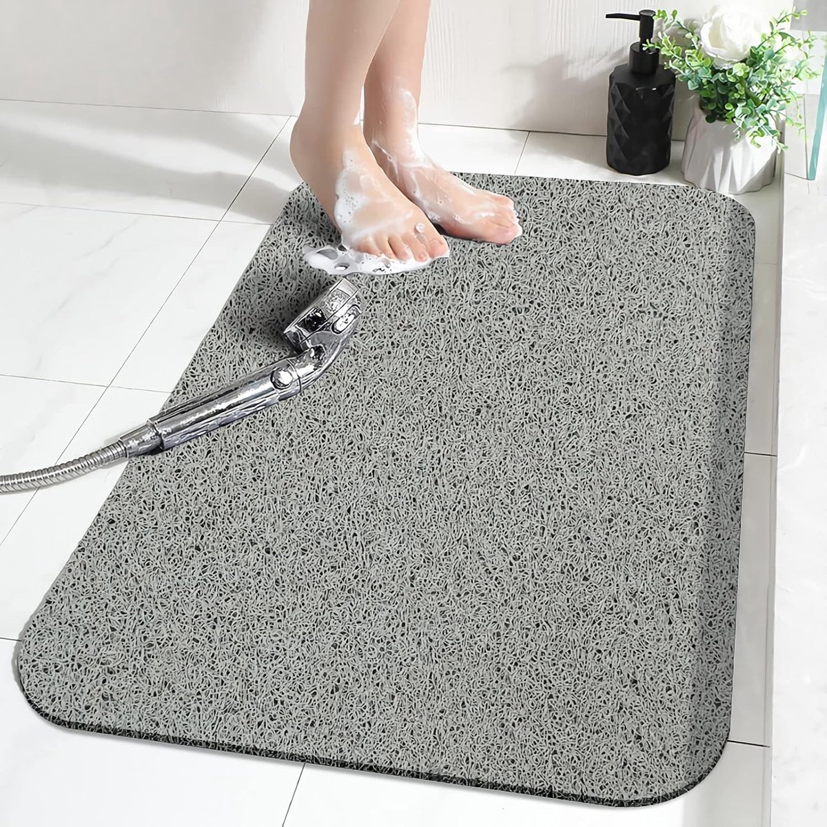 Clord - Douchematten - Antislip Douchmat - Loofah Textuur - Wasbaar met Afvoergaatjes