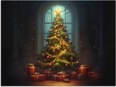 Poster 80x60 cm - Kerstboom - Cadeau - Kerst - Winter - Posters - Kamer decoratie - Wanddecoratie woonkamer - Kerstdecoratie voor binnen - Kerstversiering - Kerstmis versiering in huis - Christmas tree decorations