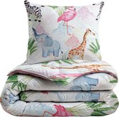 Bol.com Zelesta® Kiddybed Colourful Animals 140x200 - Kinderdekbedovertrek - 30 dagen proefslapen - Wasbaar hoesloos kinderdekbe... aanbieding