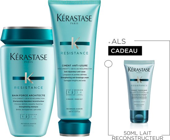Foto: K rastase r sistance duo cadeau shampoo 250ml conditioner 200ml reconstruerende leave in 50ml cadeau beschadigd haar