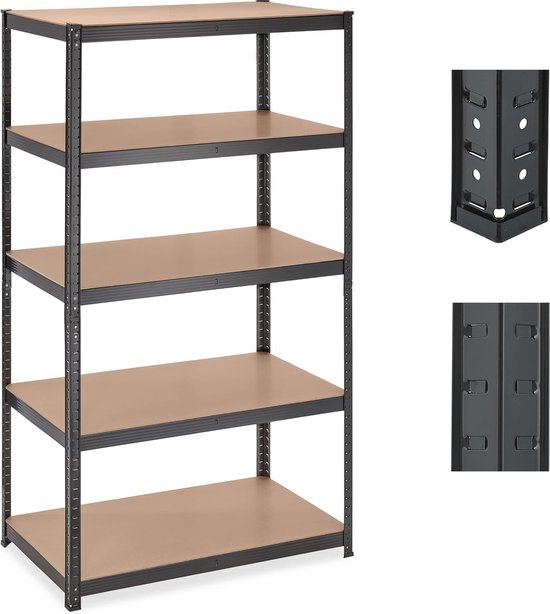 Relaxdays stellingkast ≥1250 kg, staal-MDF, steeksysteem, 180x100x60 cm