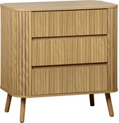 Commode Felix 90 Cm Commode Design 3 Tiroirs Felix 90 Cm - Marron Et Noir - En Panneaux De Particules Et Pin - À Monter Commode Design Salon