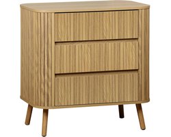 sweeek - Scandinavisch kastje gegroefd houteffect 3 lades 80cm - legacy