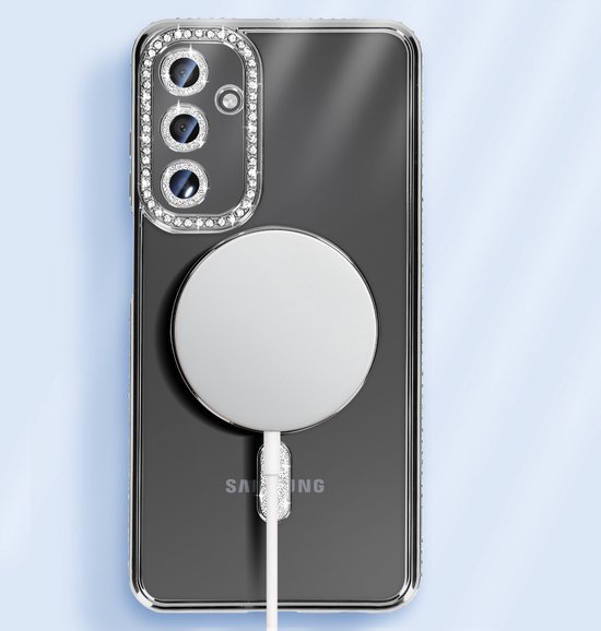Coque Avizar Diamond pour Samsung Galaxy A15 MagSafe avec strass, Zwart