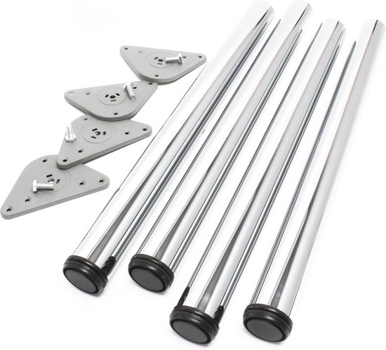 Ronde tafelpoten - set van 4 - 60mm - 710-740mm - zwart