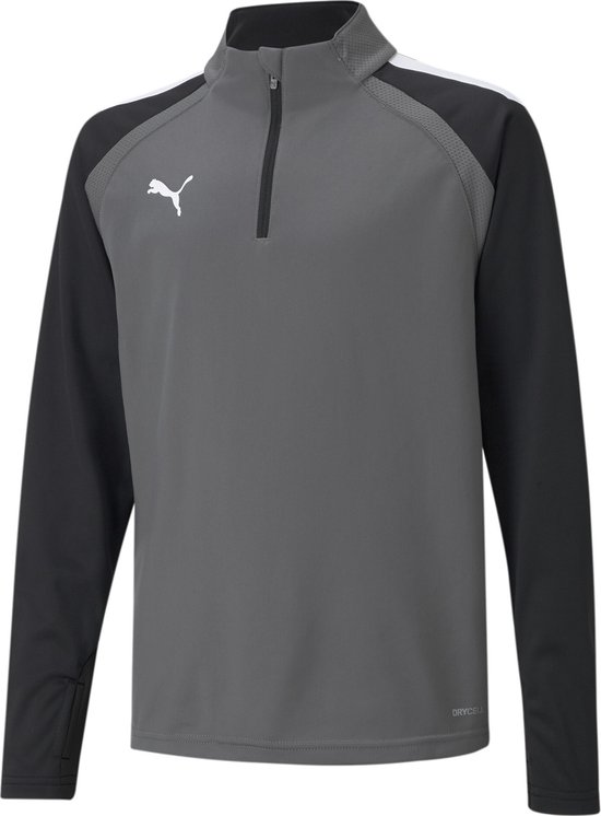 Foto: Puma teamliga 1 4 zip top jr unisex sportshirt smoked pearl puma white